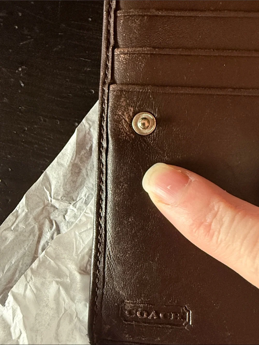 Coach Small Signature Canvas Wallet in Khaki and Brown